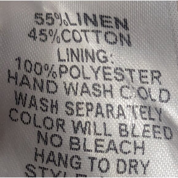 Embroidered Sleeves Linen Cotton Blend Round Neck w/ Frayed High Low Hem - Picture 13 of 14